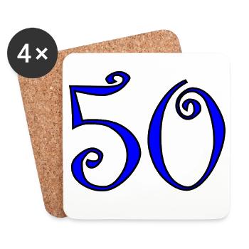 50. 50 JAHRE. 50-JÄHRIGES JUBILÄUM. 50-JÄHRIGES JUBILÄUM. - Untersetzer (4er-Set) - Weiß - Vorne