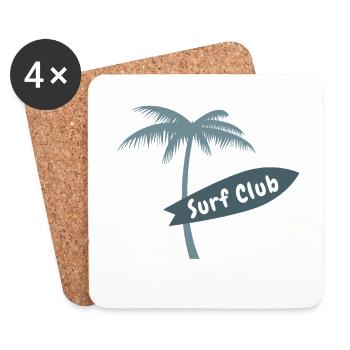 Surf Club Palm Beach Hawaii Surfboard Ocean Vibes - Untersetzer (4er-Set) - Weiß - Vorne