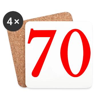 70. 70 YEARS. 70th ANNIVERSARY. 70 YEARS ANNIVERSARY. - Coasters (set of 4) - white - Front