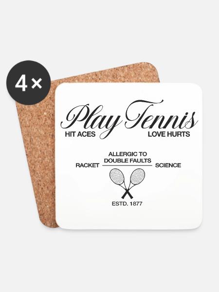 Play Tennis hit aces - Untersetzer (4er-Set) - Weiß