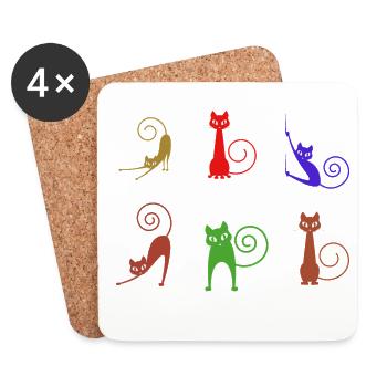 feline - Coasters (set of 4) - white - Front