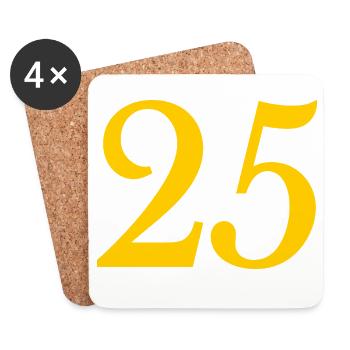 25. 25 YEARS. 25th ANNIVERSARY. 25 YEARS ANNIVERSARY. - Coasters (set of 4) - white - Front