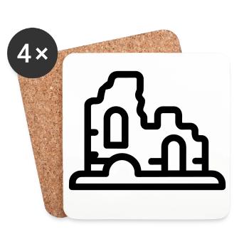 ruines - Dessous de verre (lot de 4) - blanc - Devant