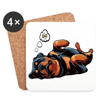 Rottweiler Propriétaire de Rottweiler Lovers - Dessous de verre (lot de 4) - blanc - Devant