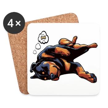 Rottweiler Propriétaire de Rottweiler Lovers - Dessous de verre (lot de 4) - blanc - Devant