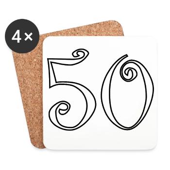 50. 50 JAHRE. 50-JÄHRIGES JUBILÄUM. 50-JÄHRIGES JUBILÄUM. - Untersetzer (4er-Set) - Weiß - Vorne
