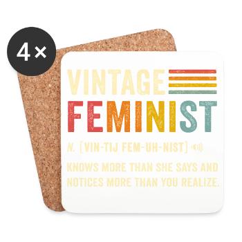 Feministische Definition Vintage - Untersetzer (4er-Set) - Weiß - Vorne
