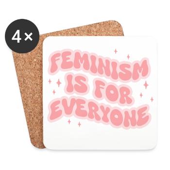 Le féminisme est pour tout le monde - Dessous de verre (lot de 4) - blanc - Devant