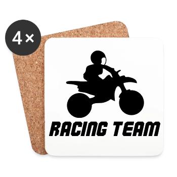 Équipe de course - Dessous de verre (lot de 4) - blanc - Devant