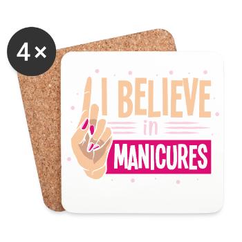 Designer de manucures Salon de manucure cosmétiques - Dessous de verre (lot de 4) - blanc - Devant