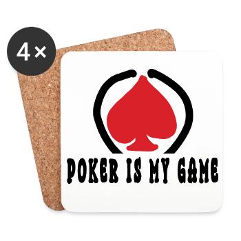 Costume de cartes de poker As of Spades - Dessous de verre (lot de 4) - blanc - Devant