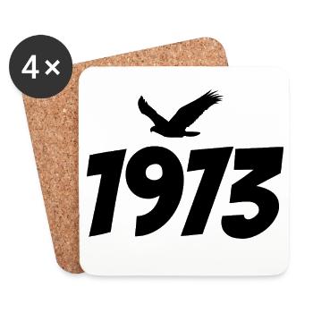 1973 Vintage Vintage Eagle Graphic - Coasters (set of 4) - white - Front