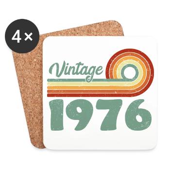 Vintage 1976 Retro Mountain Birthday 1976 - Coasters (set of 4) - white - Front