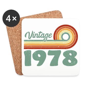 Vintage 1978 Retro Mountain Birthday 1978 - Coasters (set of 4) - white - Front