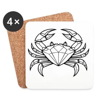 Cancer – Protection et force - Dessous de verre (lot de 4) - blanc - Devant