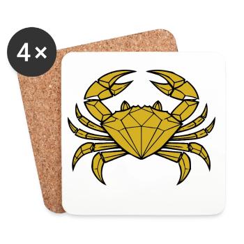 Cancer – Protection et force - Dessous de verre (lot de 4) - blanc - Devant