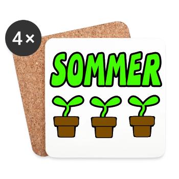 Sommer - Untersetzer (4er-Set) - Weiß - Vorne