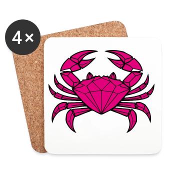 Cancer – Protection et force - Dessous de verre (lot de 4) - blanc - Devant