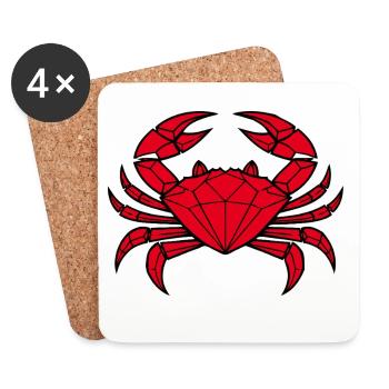 Cancer – Protection et force - Dessous de verre (lot de 4) - blanc - Devant