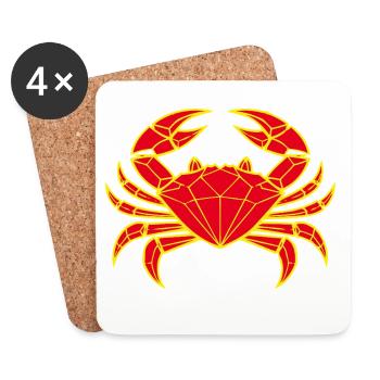 Cancer – Protection et force - Dessous de verre (lot de 4) - blanc - Devant