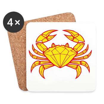 Cancer – Protection et force - Dessous de verre (lot de 4) - blanc - Devant