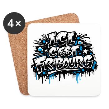 Ici c'est Fribourg - Untersetzer (4er-Set) - Weiß - Vorne