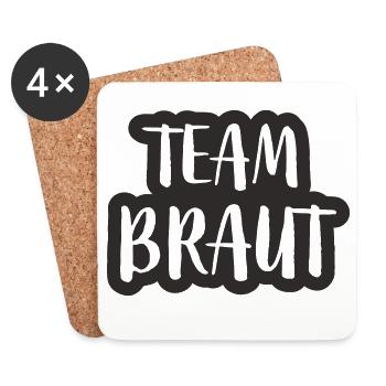 Team Braut - Untersetzer (4er-Set) - Weiß - Vorne