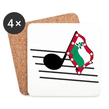 Meppel Day Music Flag – City Vibes - Coasters (set of 4) - white - Front