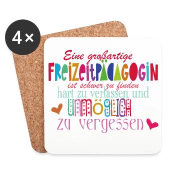 Freizeitpädagogin - Untersetzer (4er-Set) - Weiß - Vorne