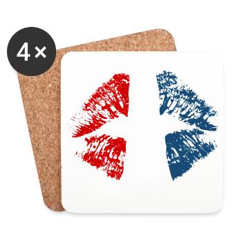 Niederlande Holland Kuss Lippenstift Holland Farbe - Untersetzer (4er-Set) - Weiß - Vorne