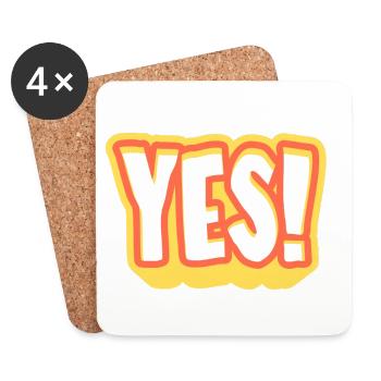 Yes! Bright Pop-Yes design - Coasters (set of 4) - white - Front