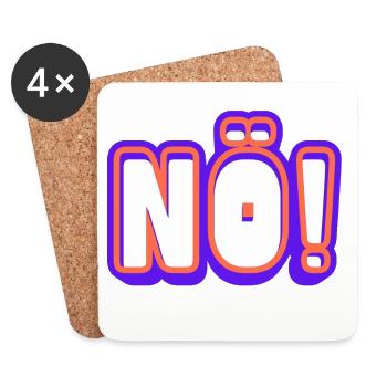 NOPE! Neon Pop Lettering - Coasters (set of 4) - white - Front