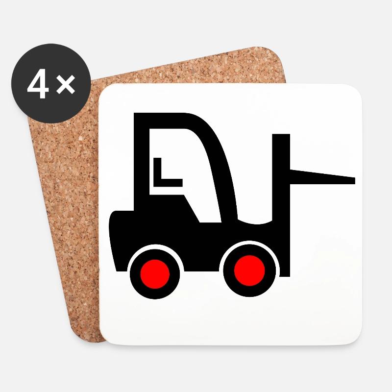Gabelstapler - Untersetzer (4er-Set) - Weiß