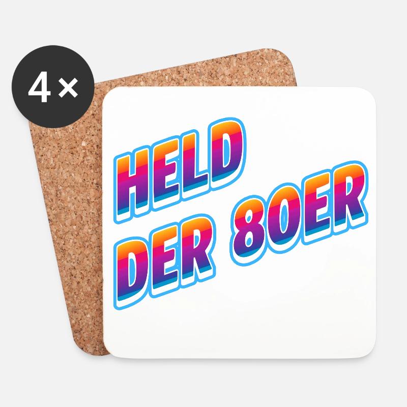 Held der 80er Neon-Retro - Untersetzer (4er-Set) - Weiß