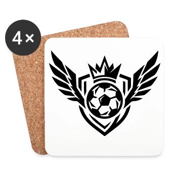 Blason de football - Dessous de verre (lot de 4) - blanc - Devant