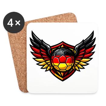 Blason de Soccer Germany - Dessous de verre (lot de 4) - blanc - Devant