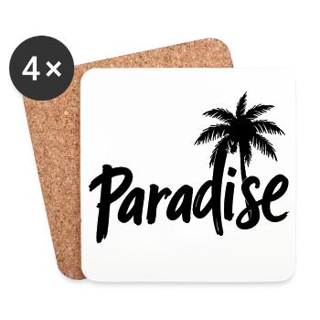 Paradiespalmen - Untersetzer (4er-Set) - Weiß - Vorne