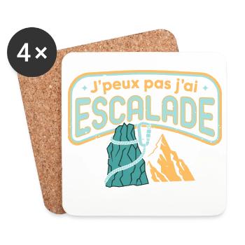 J'peux pas j'ai Escalade - Dessous de verre (lot de 4) - blanc - Devant