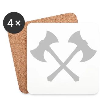 Cross axe - Coasters (set of 4) - white - Front