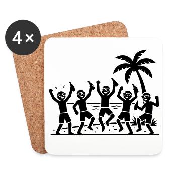 Party Strand Team Symbol - Untersetzer (4er-Set) - Weiß - Vorne