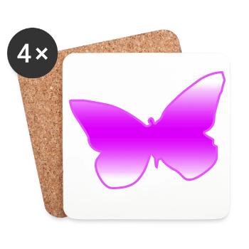 Schmetterling - Untersetzer (4er-Set) - Weiß - Vorne