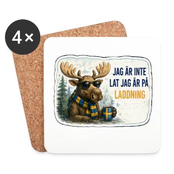 Jag är på laddning - Untersetzer (4er-Set) - Weiß - Vorne