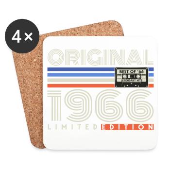 Cadeau d’anniversaire rétro vintage original de 1966 - Dessous de verre (lot de 4) - blanc - Devant