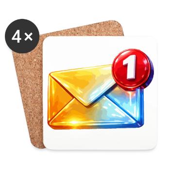 Erste Abzeichen-E-Mail - Untersetzer (4er-Set) - Weiß - Vorne