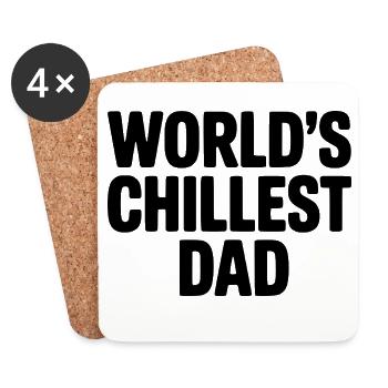 Der chilleste Vater der Welt - Untersetzer (4er-Set) - Weiß - Vorne