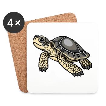 Schildkröte Schildkröten Geschenk - Untersetzer (4er-Set) - Weiß - Vorne
