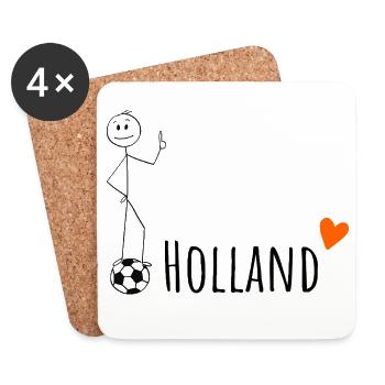 Holland Football World Championship 2026 Stickman - Coasters (set of 4) - white - Front