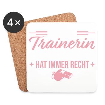 Trainerin hat immer recht Fußballtrainerin - Untersetzer (4er-Set) - Weiß - Vorne