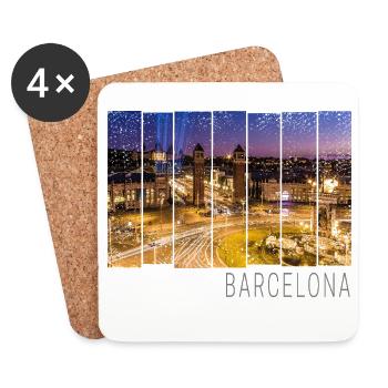 Barcelona Plaza de Espana in Katalonien Spanien - Untersetzer (4er-Set) - Weiß - Vorne