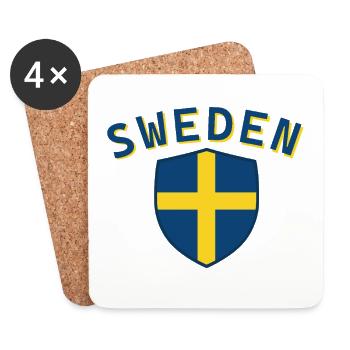 Sweden - Coasters (set of 4) - white - Front